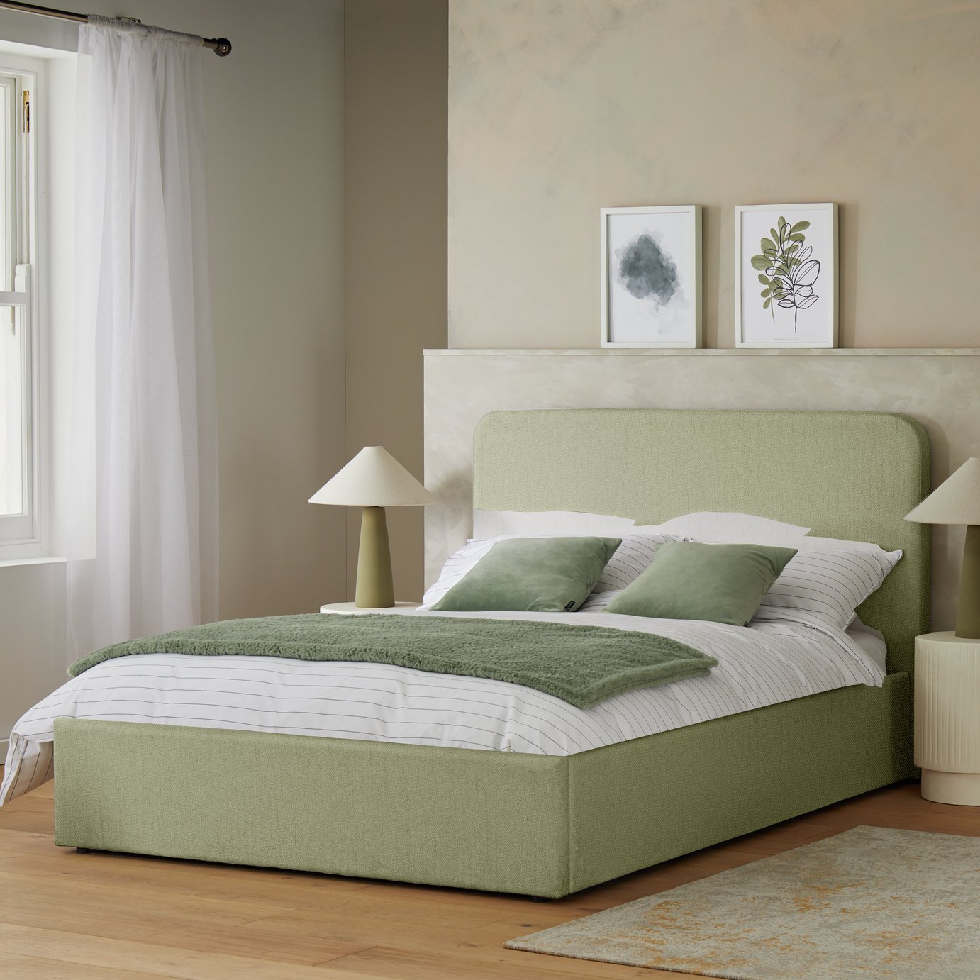 Habitat Chadwell Double End Lift Ottoman Bed - Sage