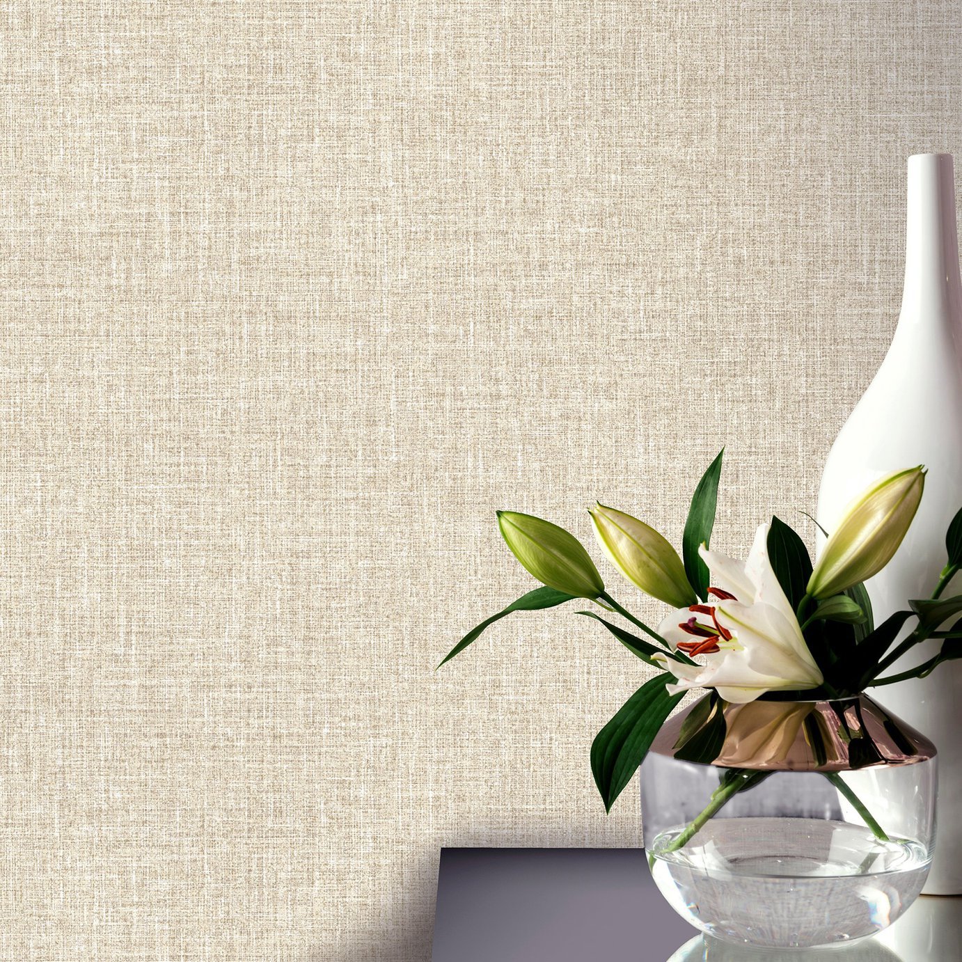 Arthouse Luxe Hessian Taupe Wallpaper