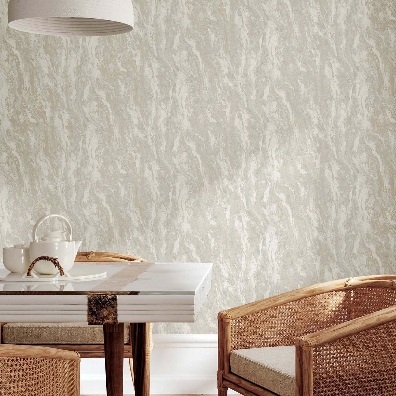 Arthouse Luxe Texture Silver Wallpaper