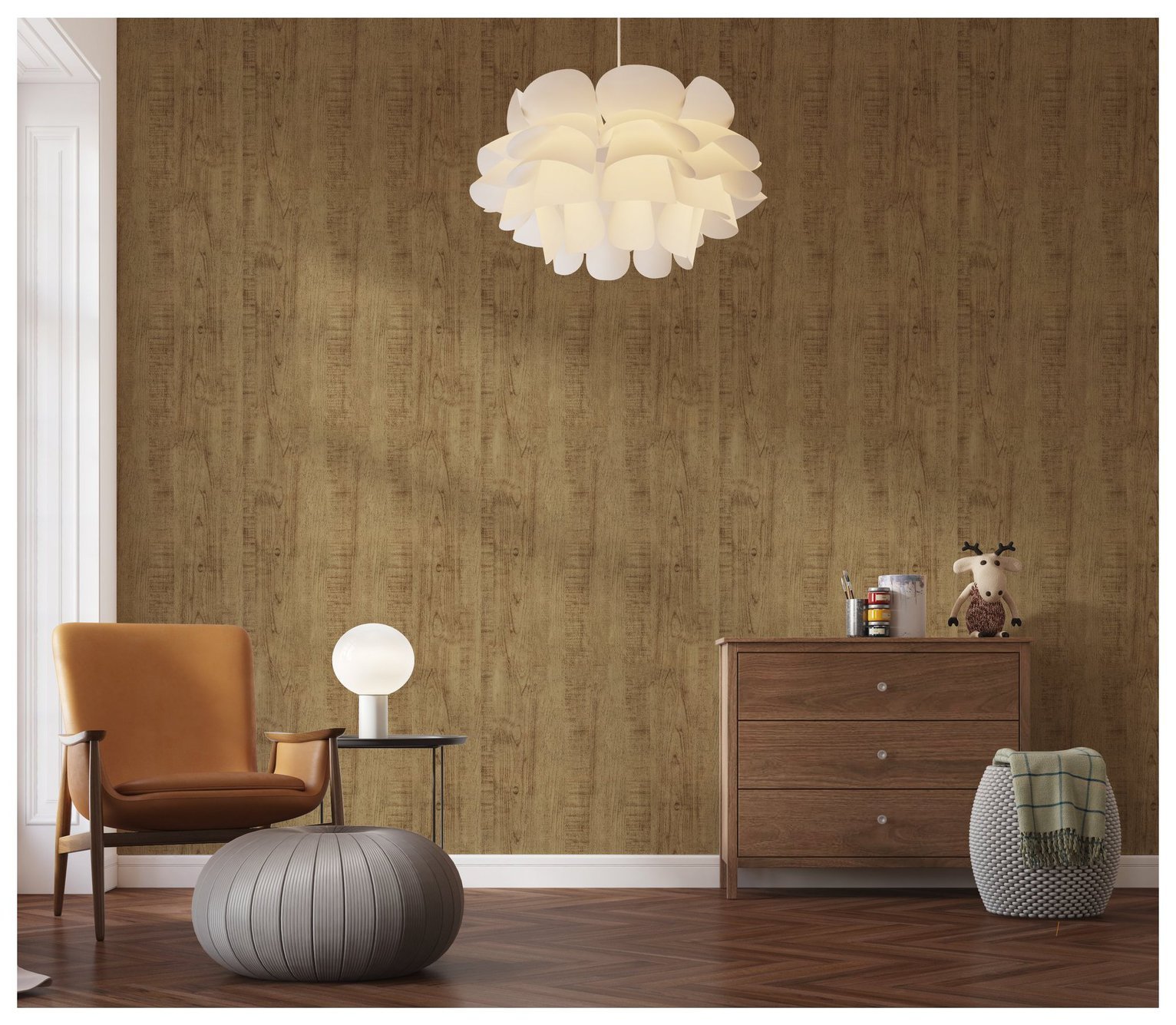 Arthouse Luxe Timber Metallic Wallpaper