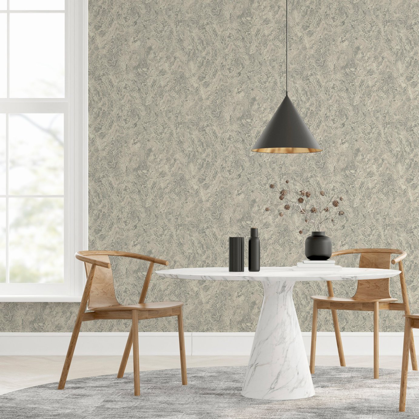 Arthouse Marble Patina Charcoal Wallpaper