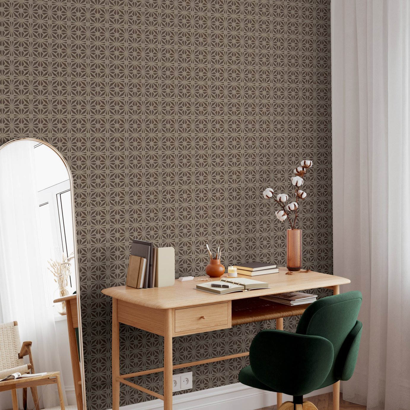 Arthouse Moorish Mosaic Brown Wallpaper