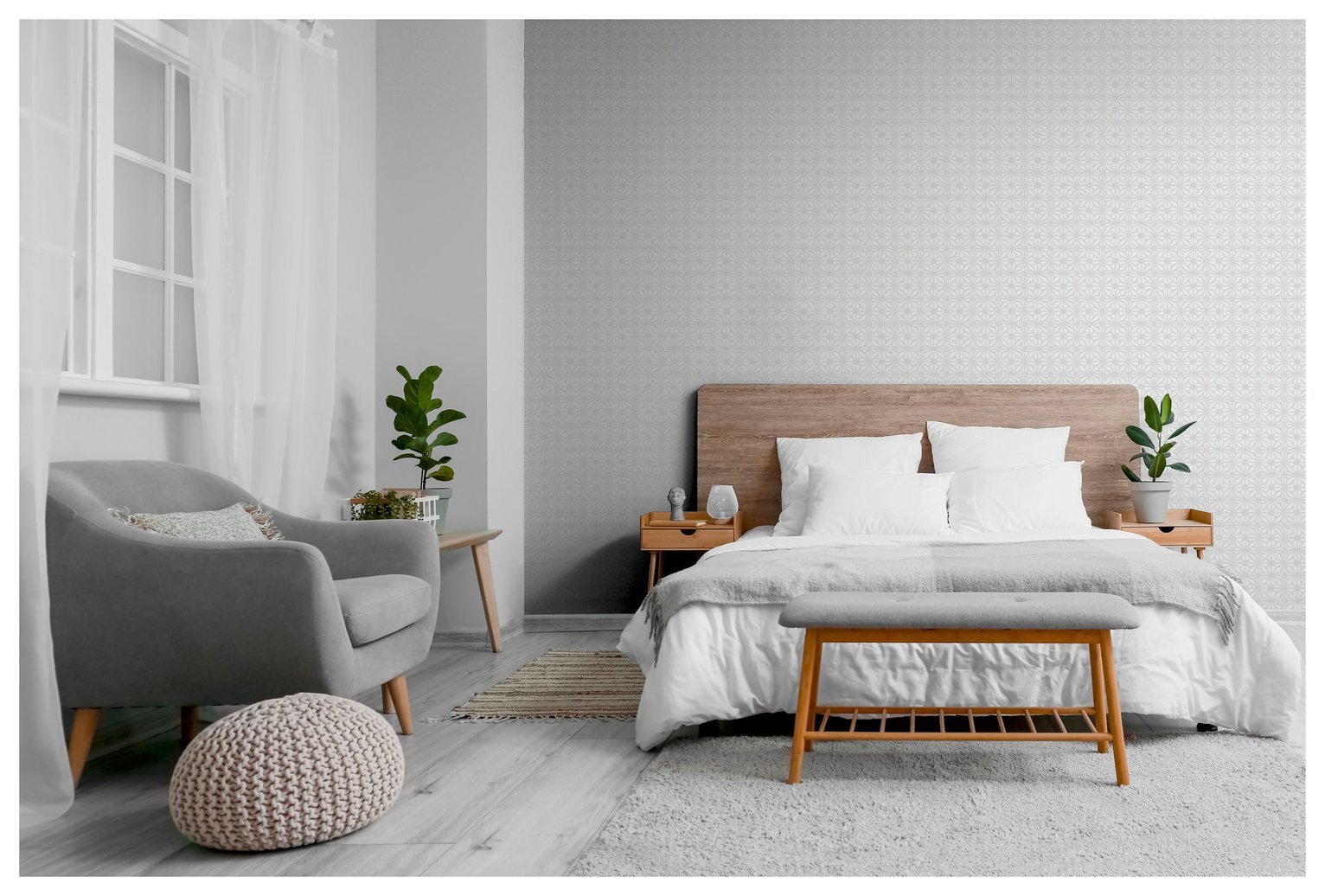 Arthouse Moorish Mosaic Grey Wallpaper