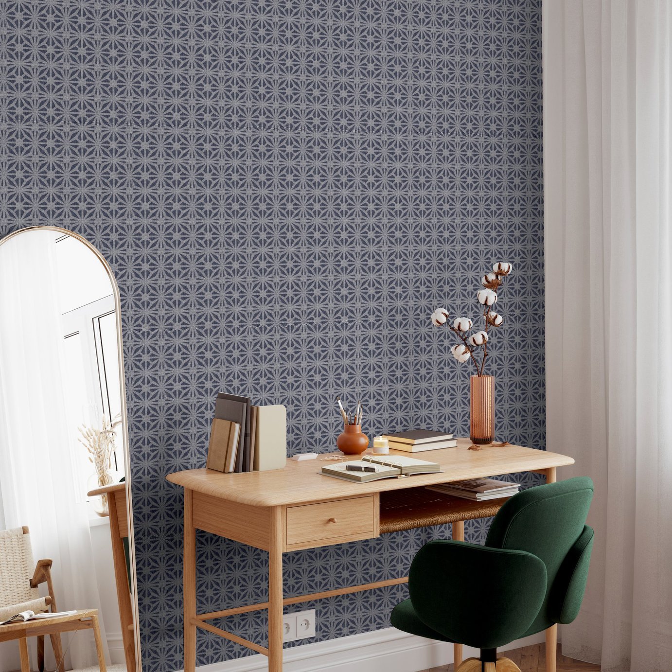 Arthouse Moorish Mosaic Blue Wallpaper