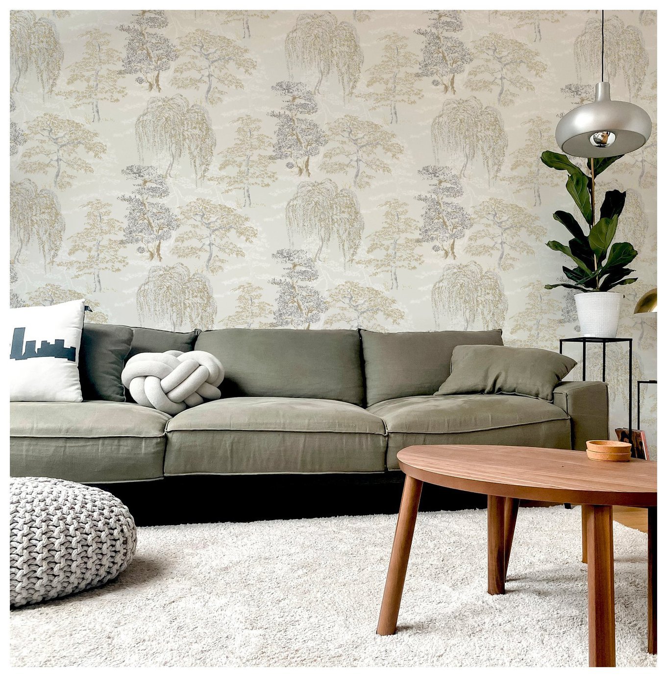 Arthouse Oriental Garden Natural Wallpaper