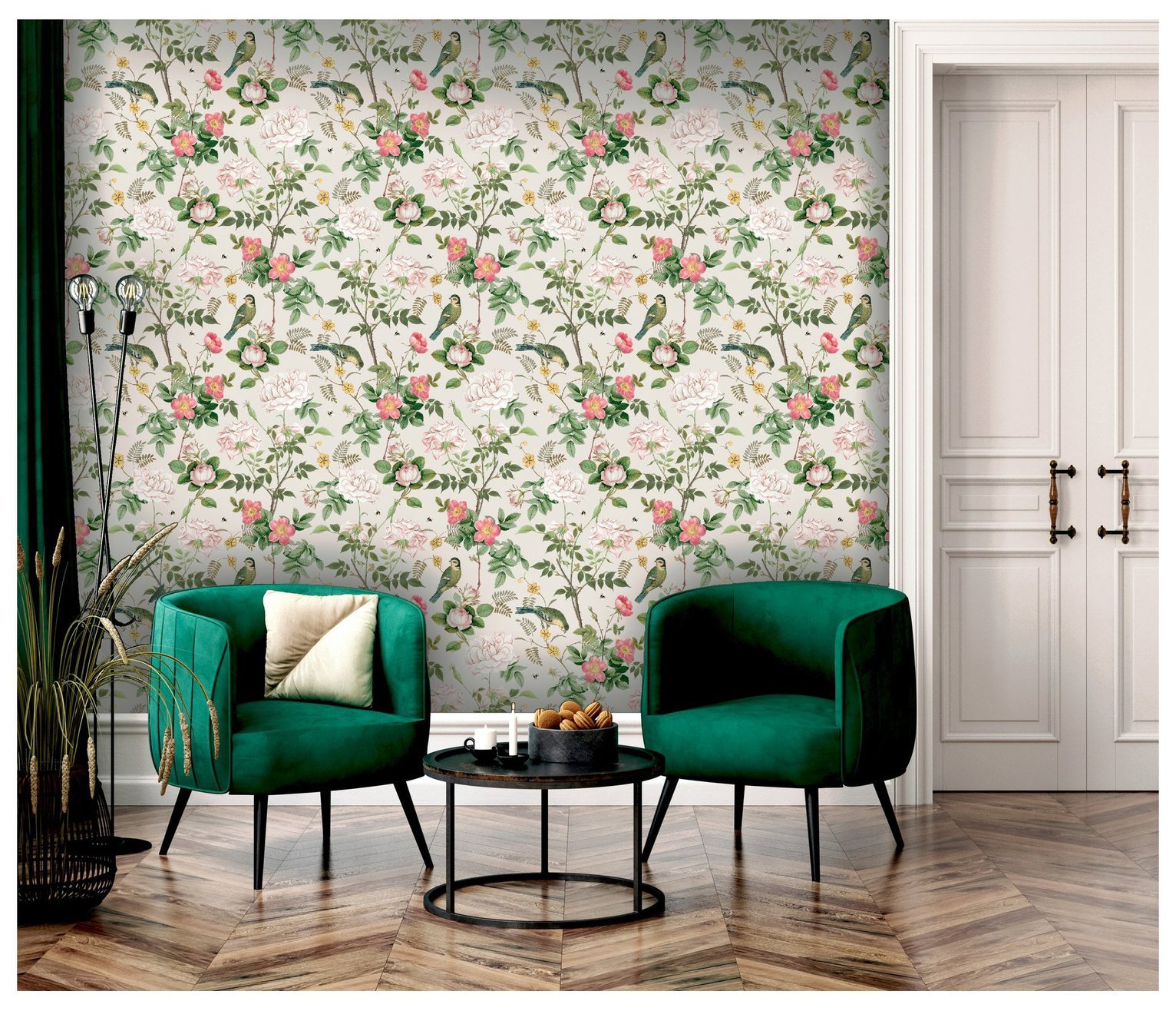 RHS Birdsong N Blooms Cream Wallpaper