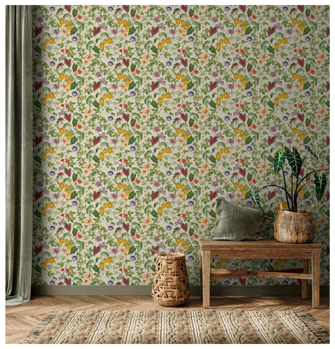 RHS Citrus N Vine Cream Wallpaper