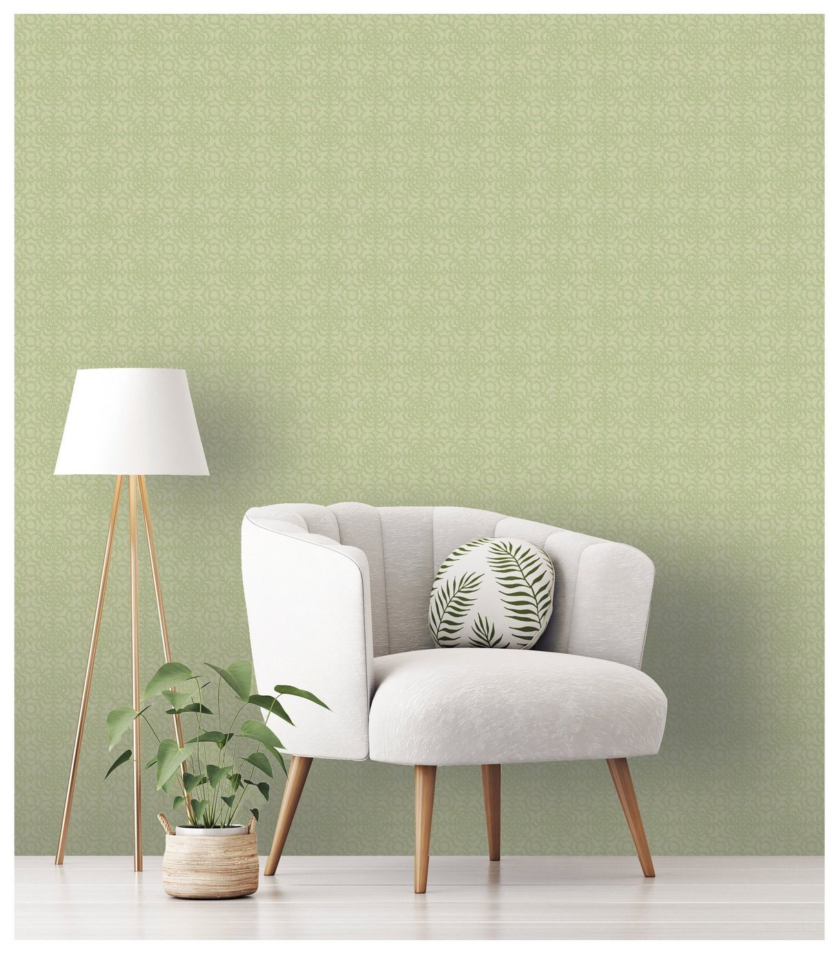 RHS Dandy Floral Sage Wallpaper 