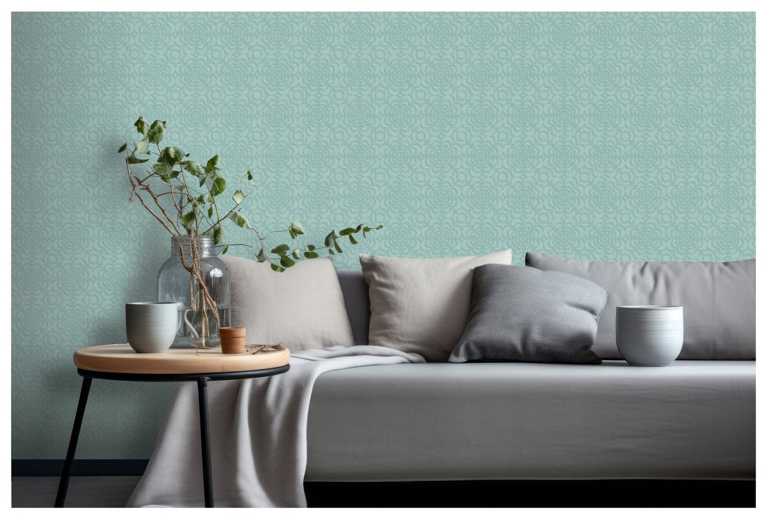 RHS Dandy Floral Soft Blue Wallpaper