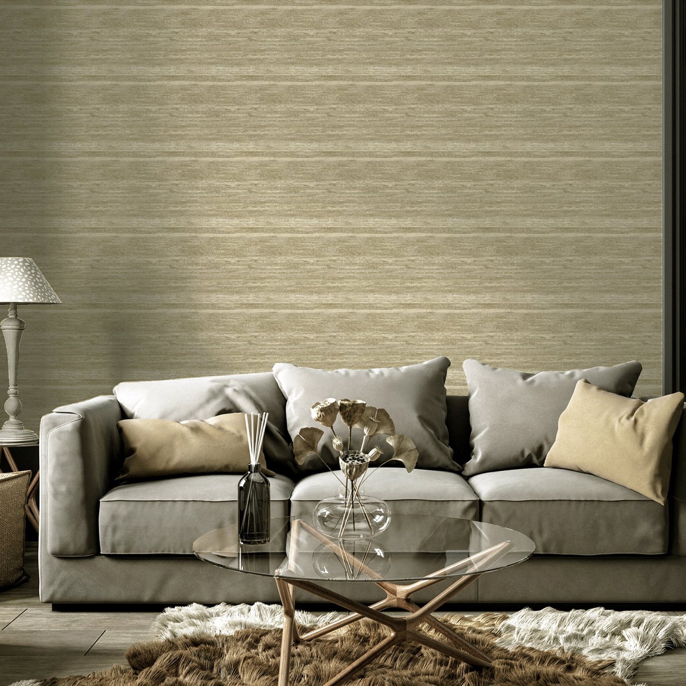 Arthouse Heavyweight Vinyl Taupe Wallpaper