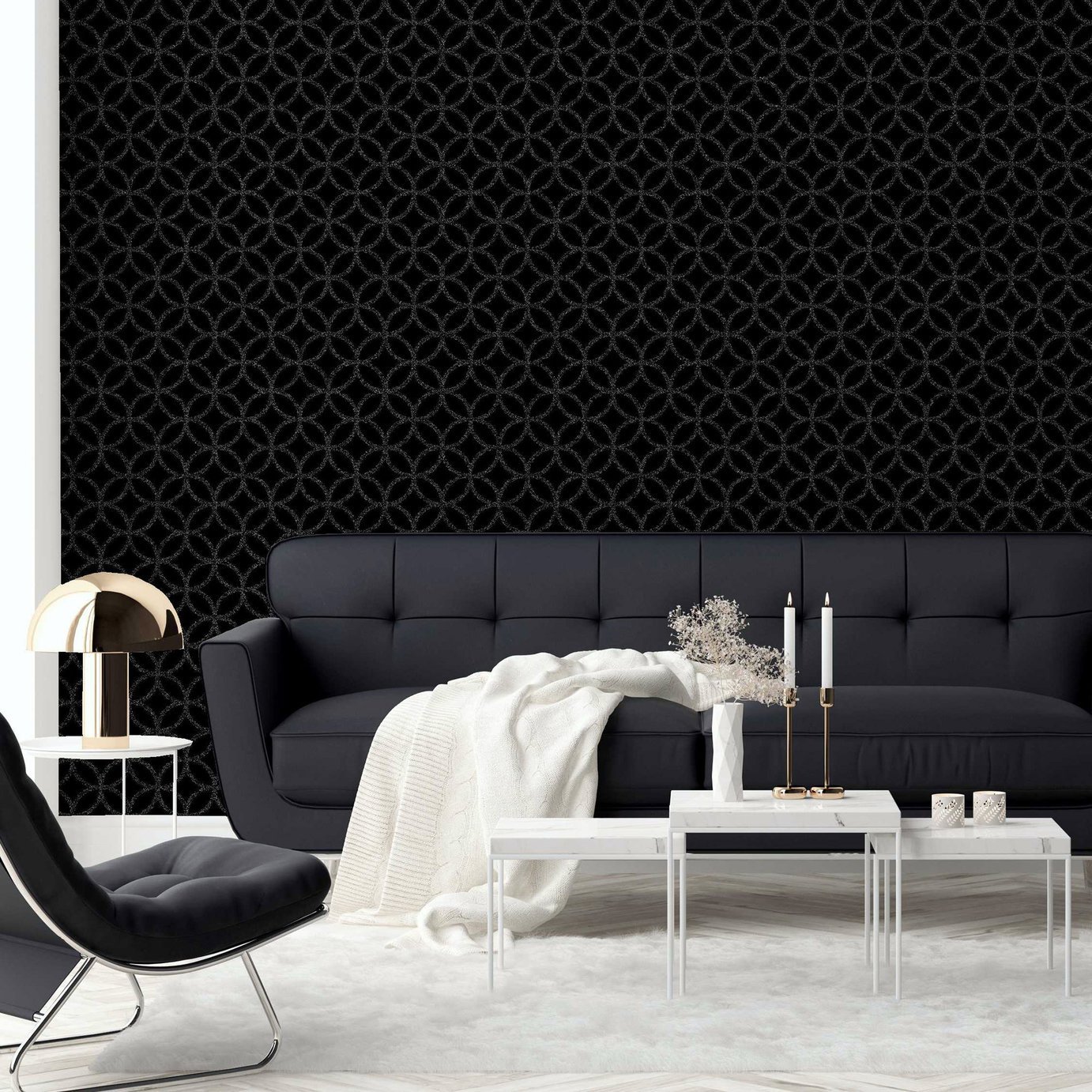 Arthouse Sequin Black Wallpaper