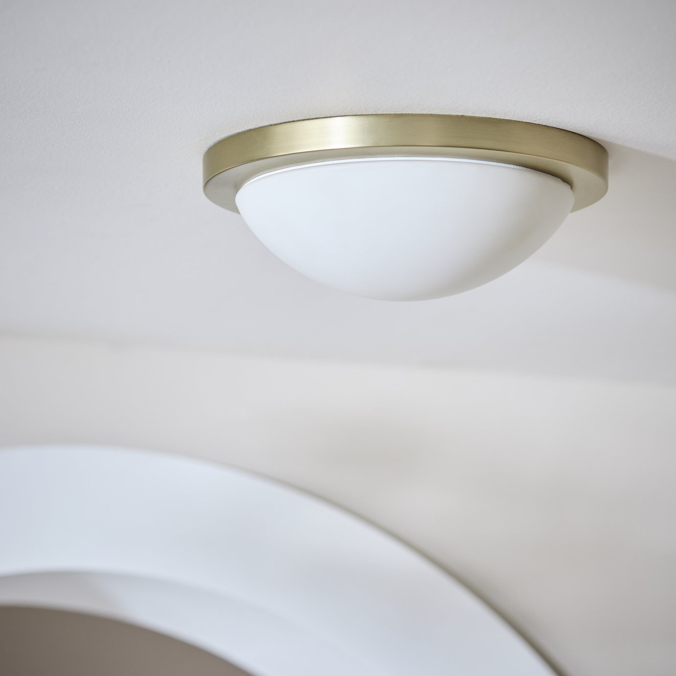 Argos Home Aspley Bathroom Flush to Ceiling Light - Brass