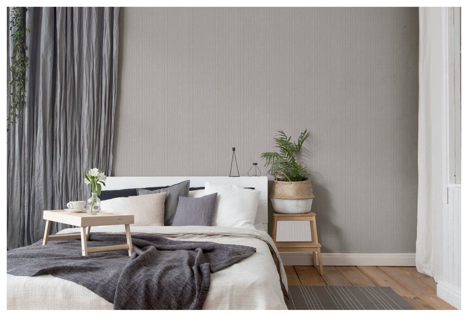 Arthouse Silk Cascade Silver Grey Wallpaper