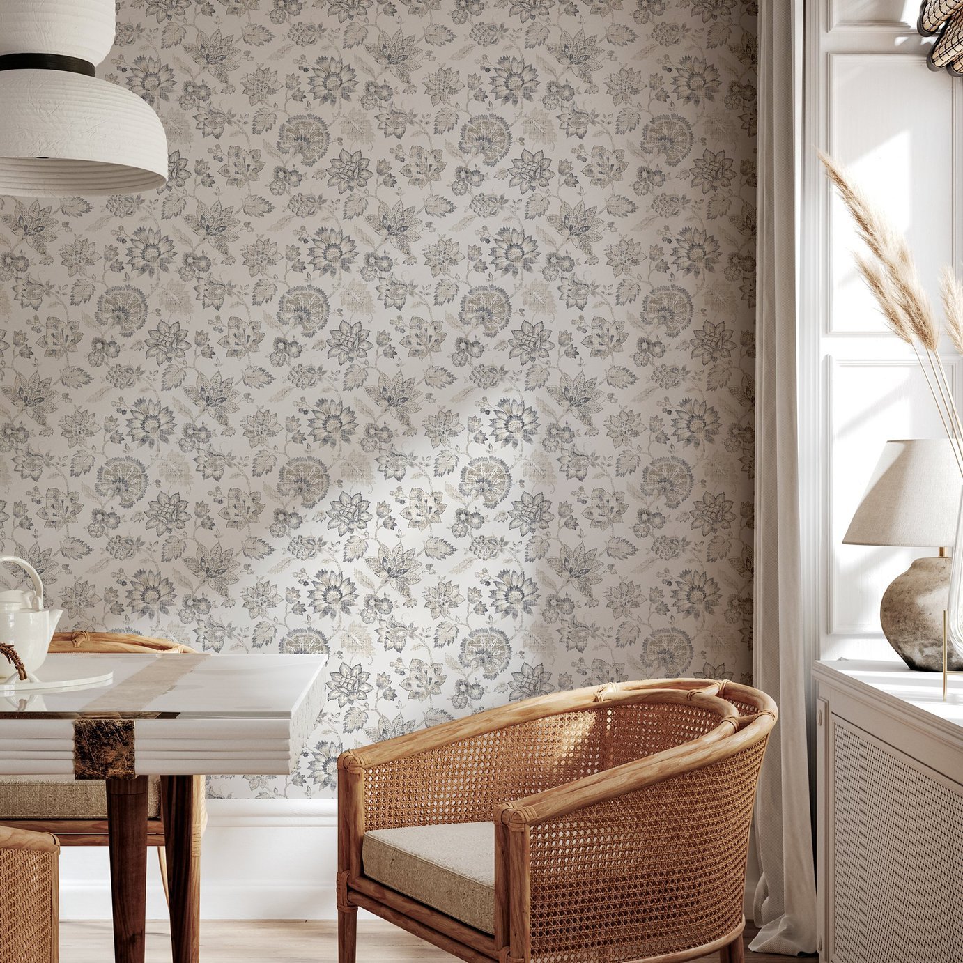 Arthouse Soft Jacobean Trail Soft Grey Wallpaper