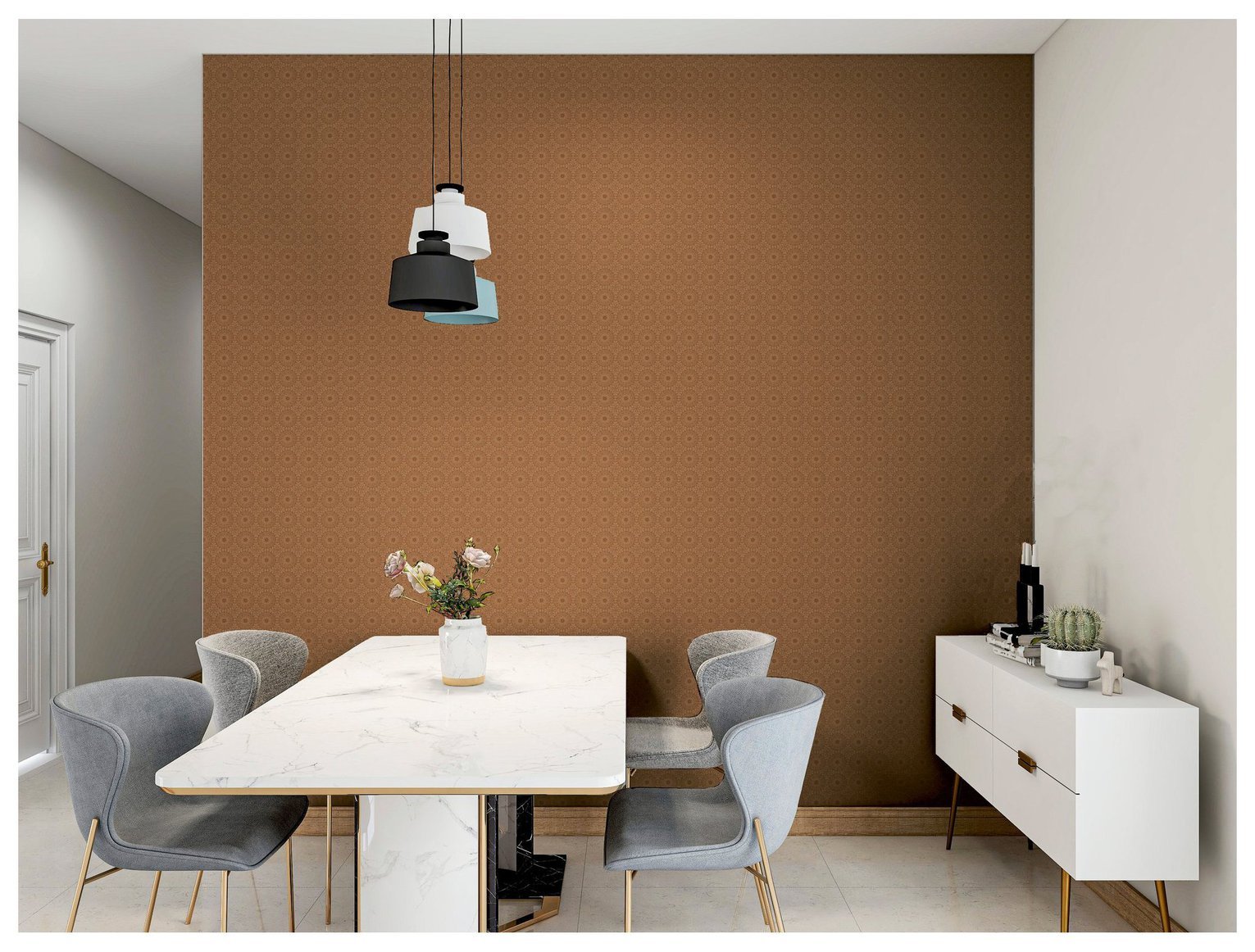 Arthouse Symmetrical Chic Copper Gold Wallpaper