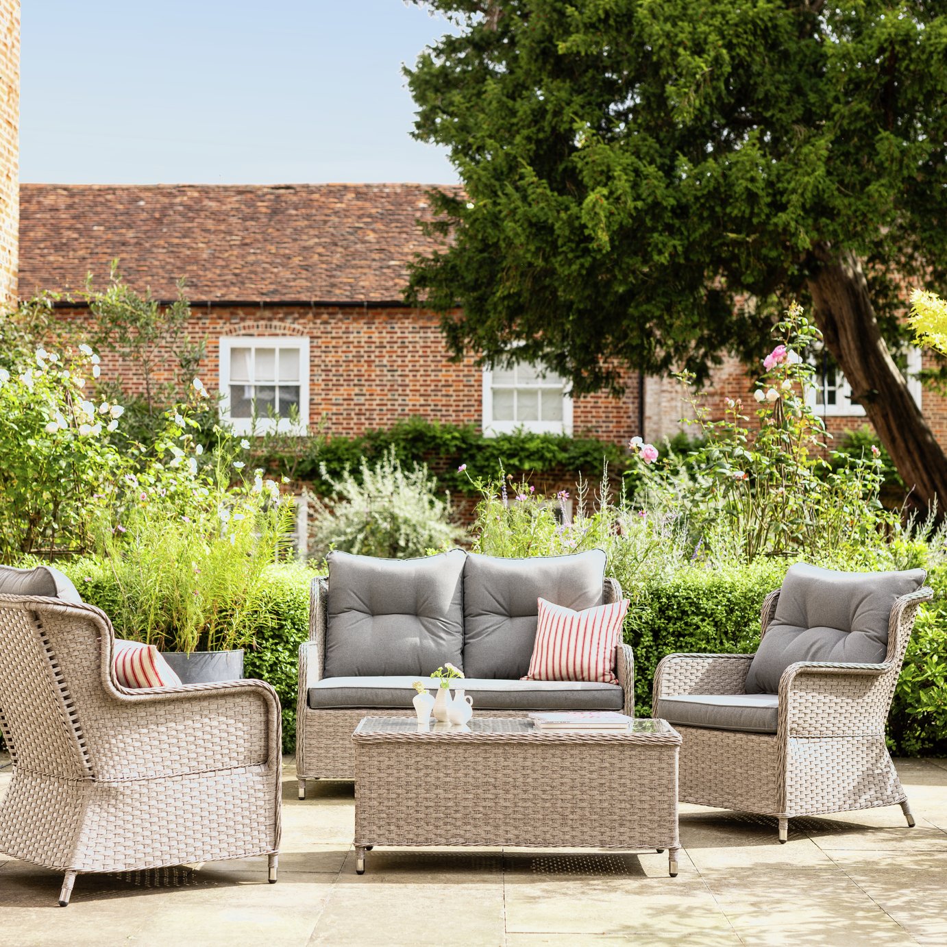 Argos Home Teramo 4 Seater Rattan Effect Garden Sofa Set