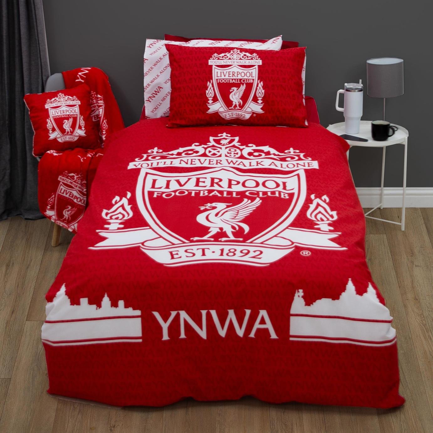 Liverpool FC Football Red & White Kids Bedding Set