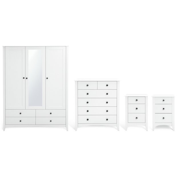 Buy Habitat Minato 4 Piece 3 Door Wardrobe Set White Bedroom furniture sets Argos