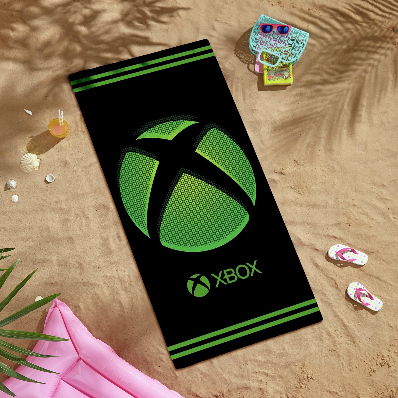 Xbox Sphere Beach Towel - Black & Green