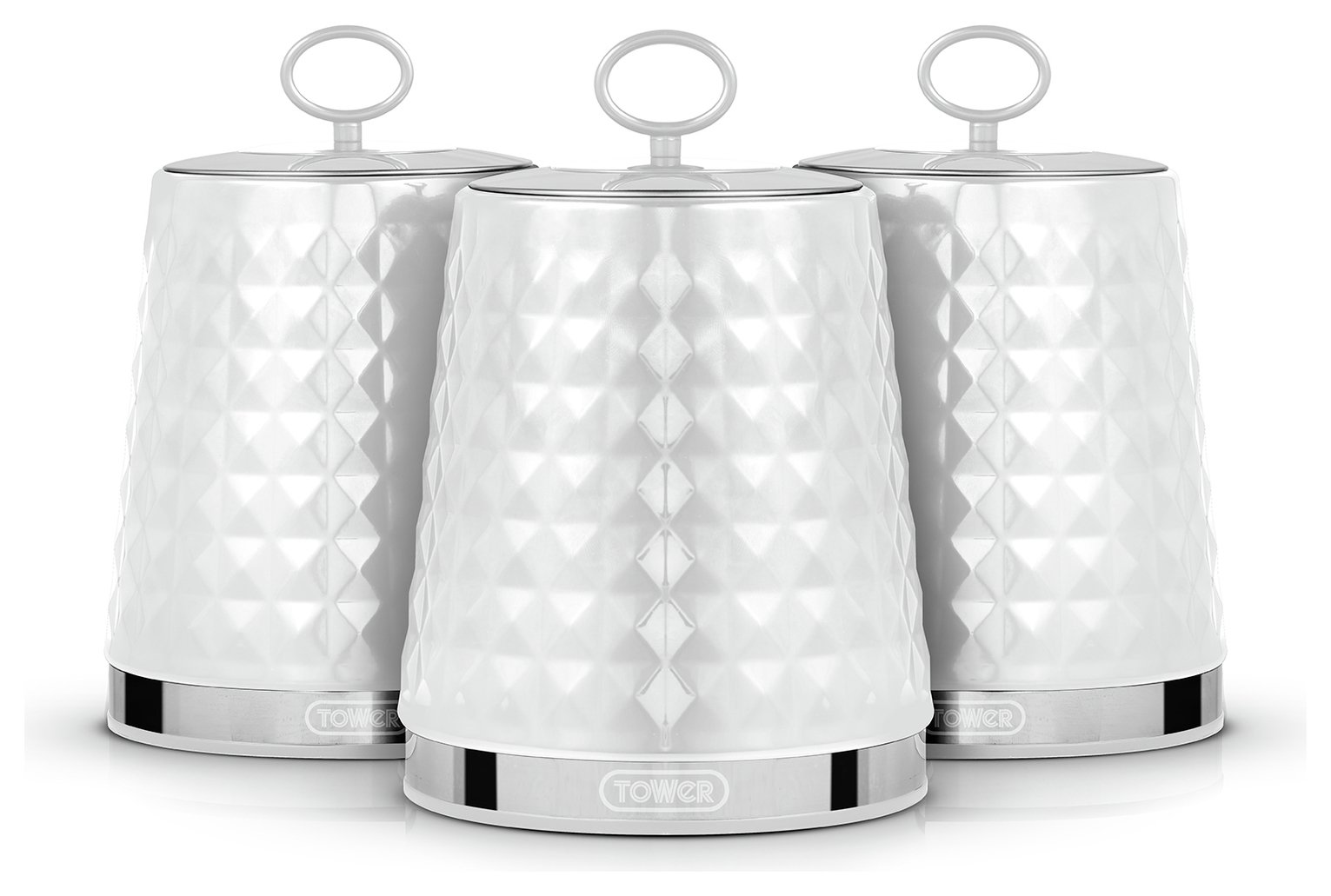 Tower Solitaire Pack of 3 Canisters - White