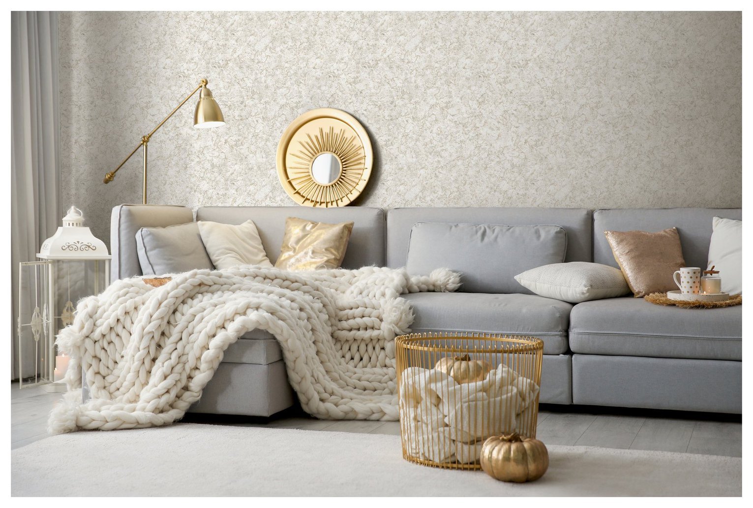 Arthouse Textured Marble Ivory Wallpaper 