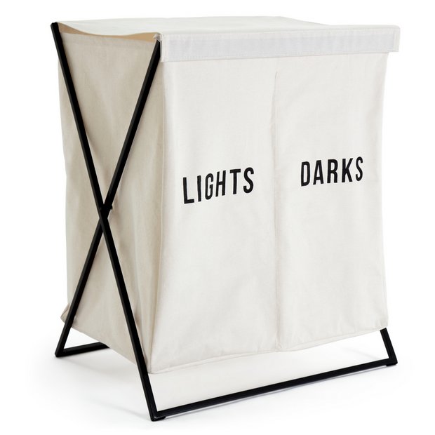Buy Habitat 52 Litre Double Canvas Laundry Bag - White | Laundry baskets | Argos