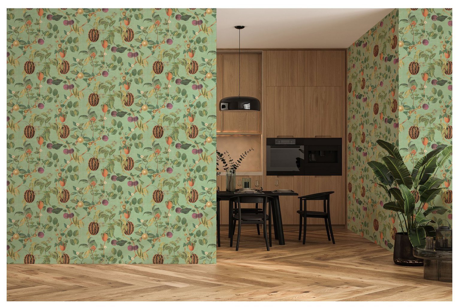 Esselle Home Tropic House Sage Wallpaper