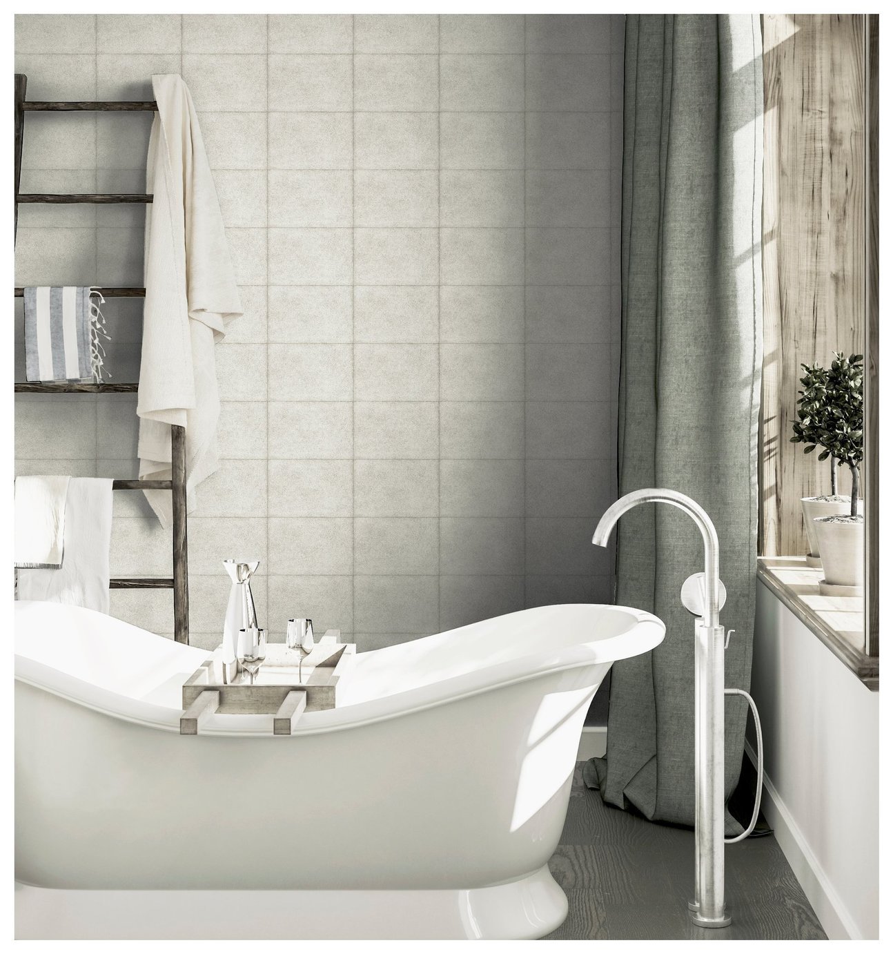 Arthouse Urban Block Ivory Wallpaper