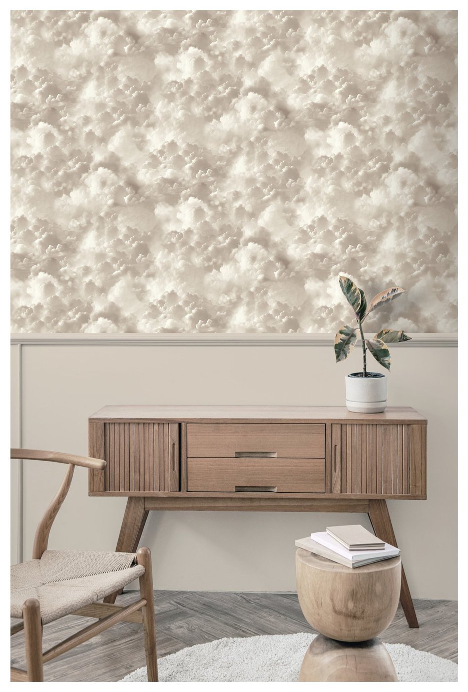 Arthouse Vanilla Skies Cream Wallpaper