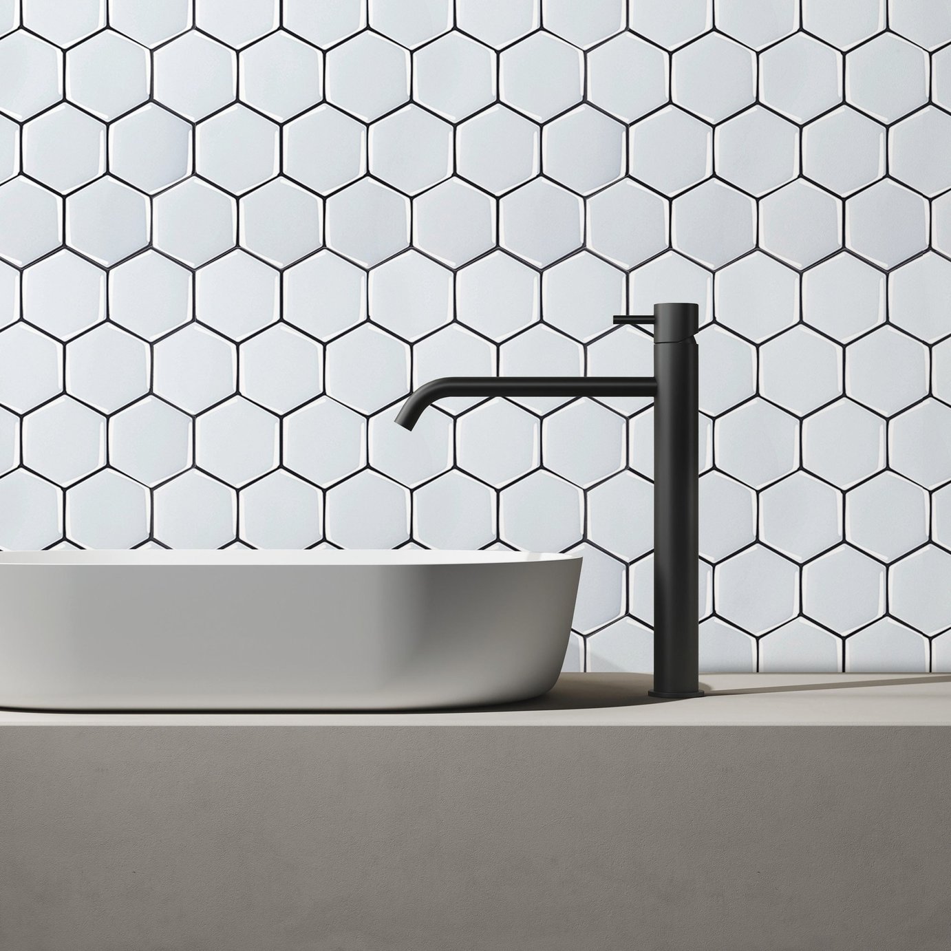 Arthouse Hexagon Wall Tile White Wallpaper