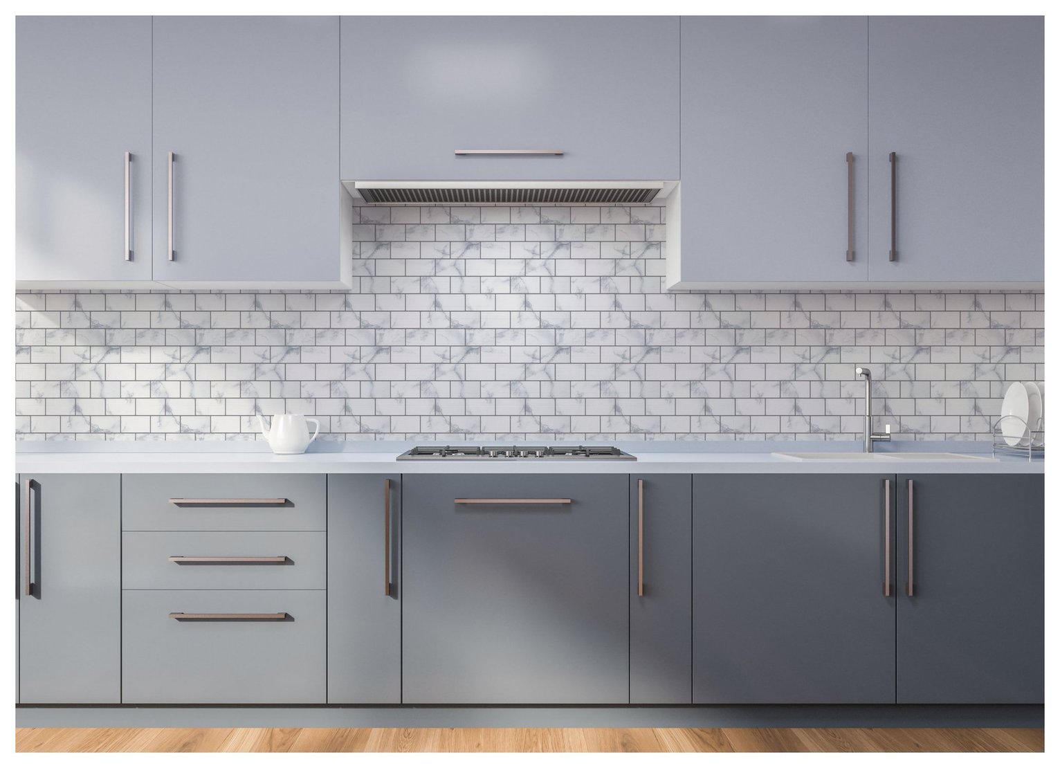 Arthouse Marble Brick Geometric Wall Tile Grey Wallpaper