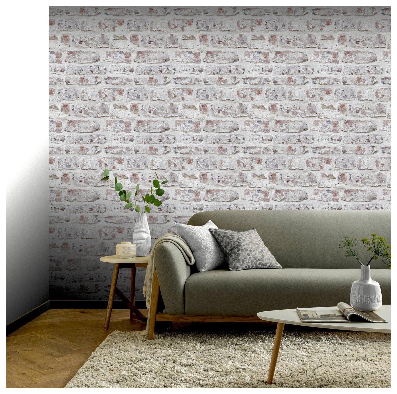 Arthouse Whitewashed White Wallpaper