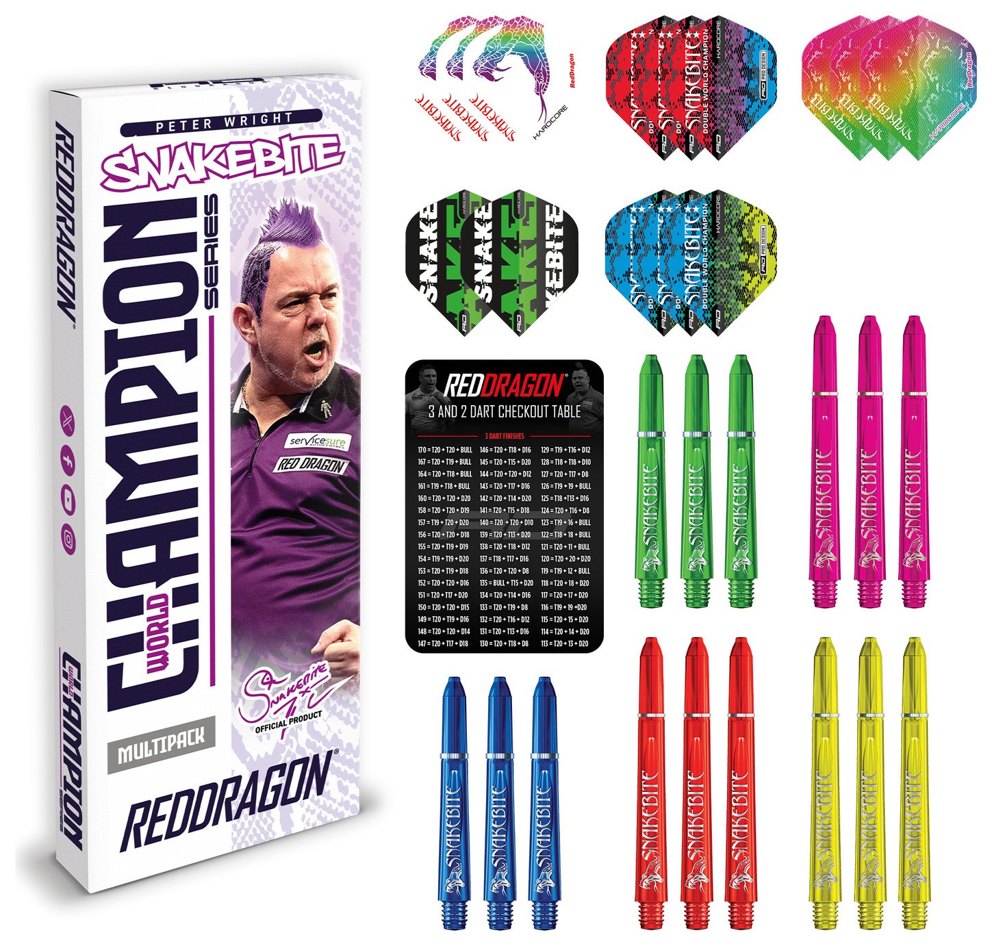 Red Dragon Peter Wright Snakebite Darts Accessories Pack