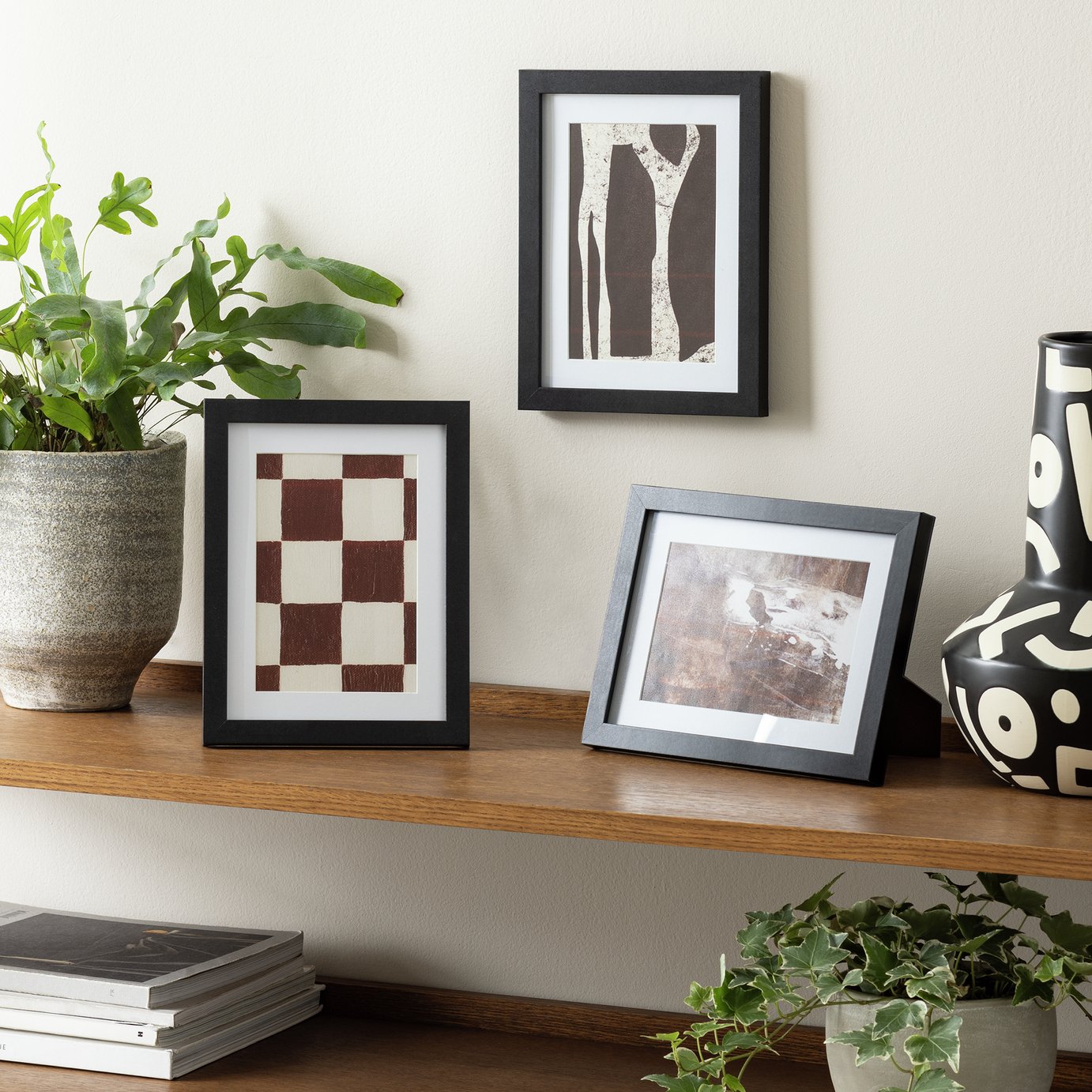 Habitat 3 Pack Black Wooden Picture Frames - 4x6"