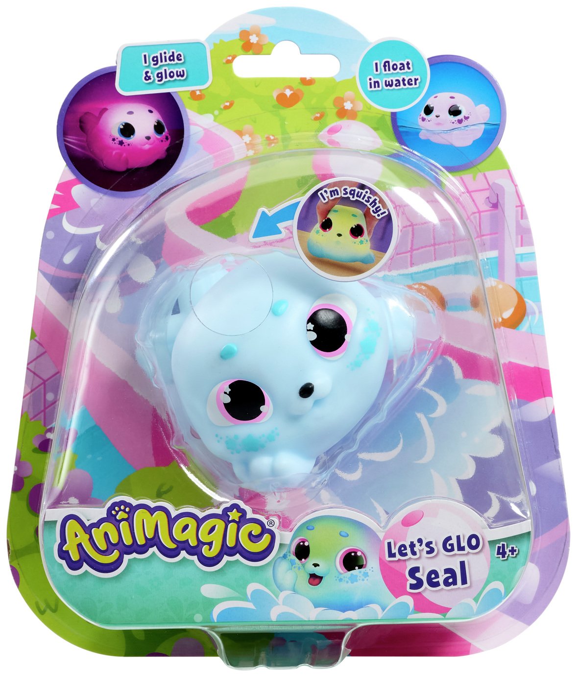 Animagic Let's Glo Blue Stars Seal Plush