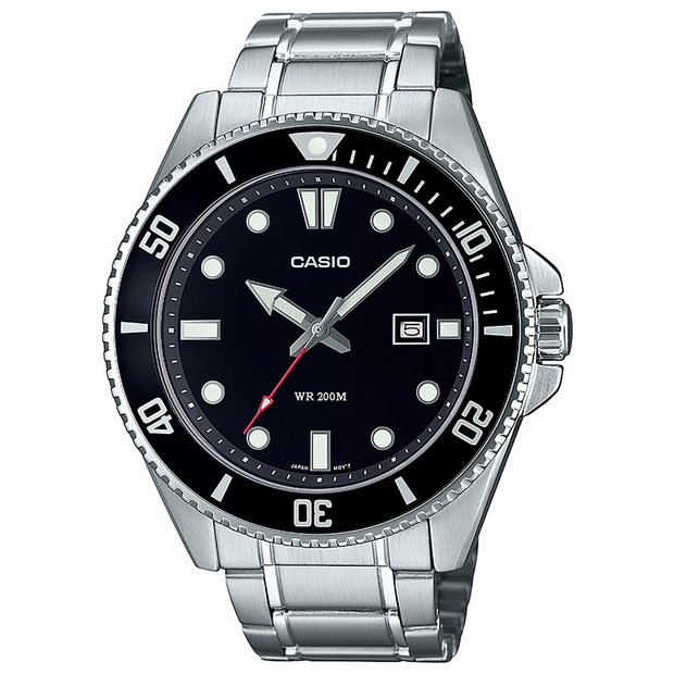 Buy Casio Stainless Steel Black Dial Silver Strap Watch | Mens