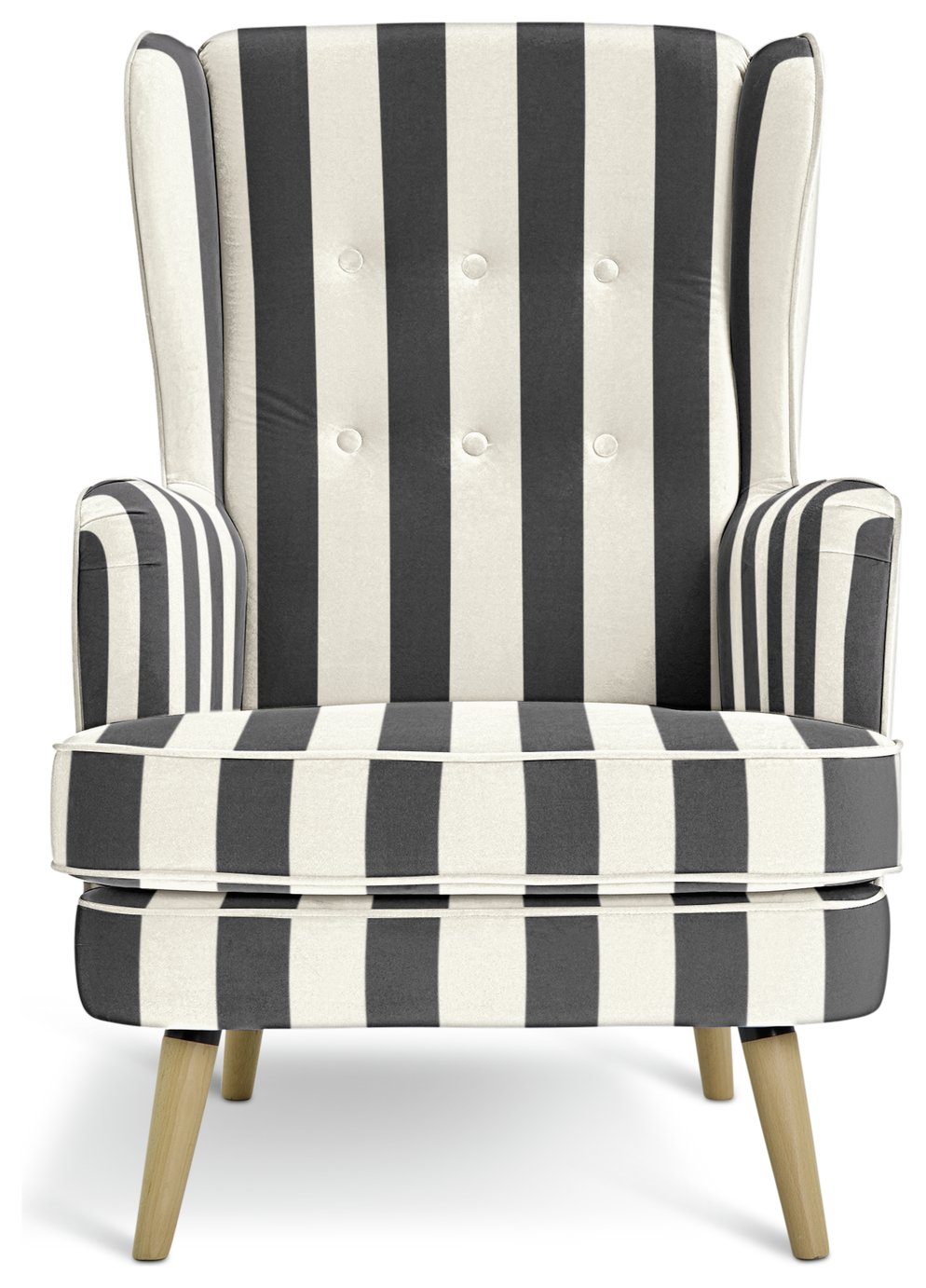Habitat Callie Fabric Wingback Chair - Black & White