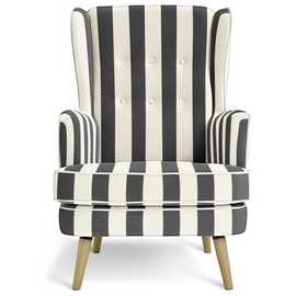 Habitat Callie Fabric Wingback Chair - Black & White