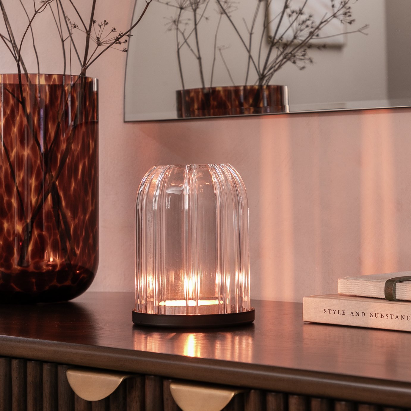 Habitat Glass Cloche Tealight Holder - Clear