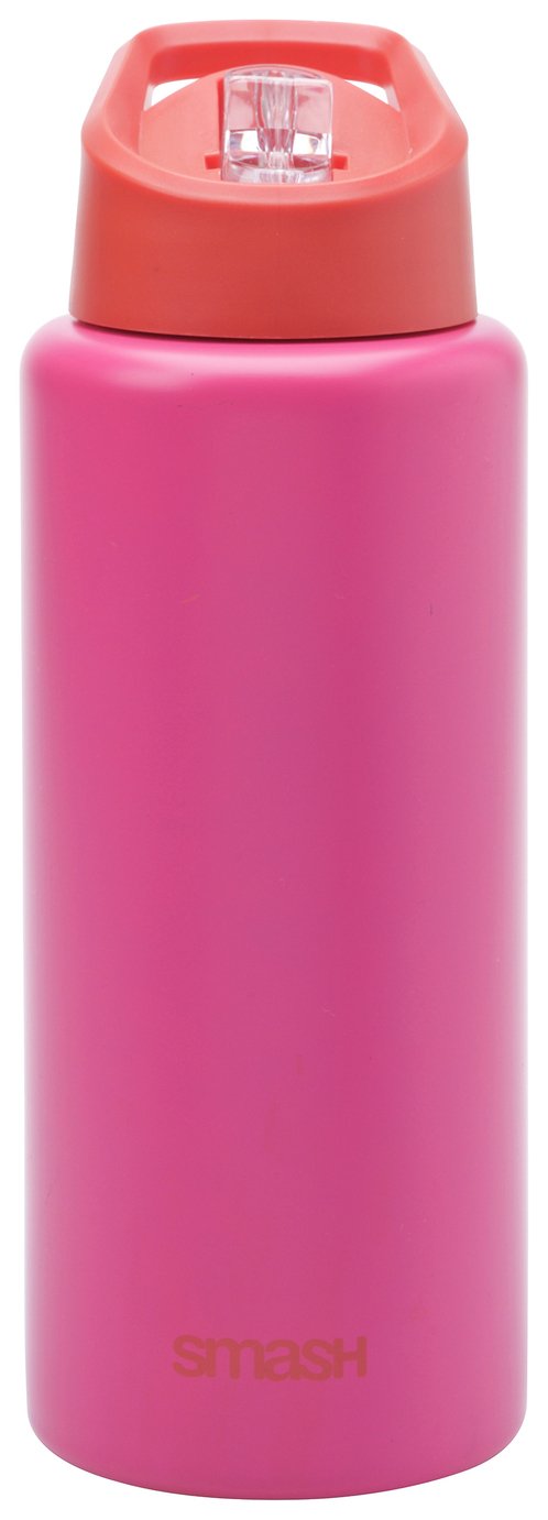 Smash Pink & Red Stainless Steel Sipper Water Bottle-1 litre