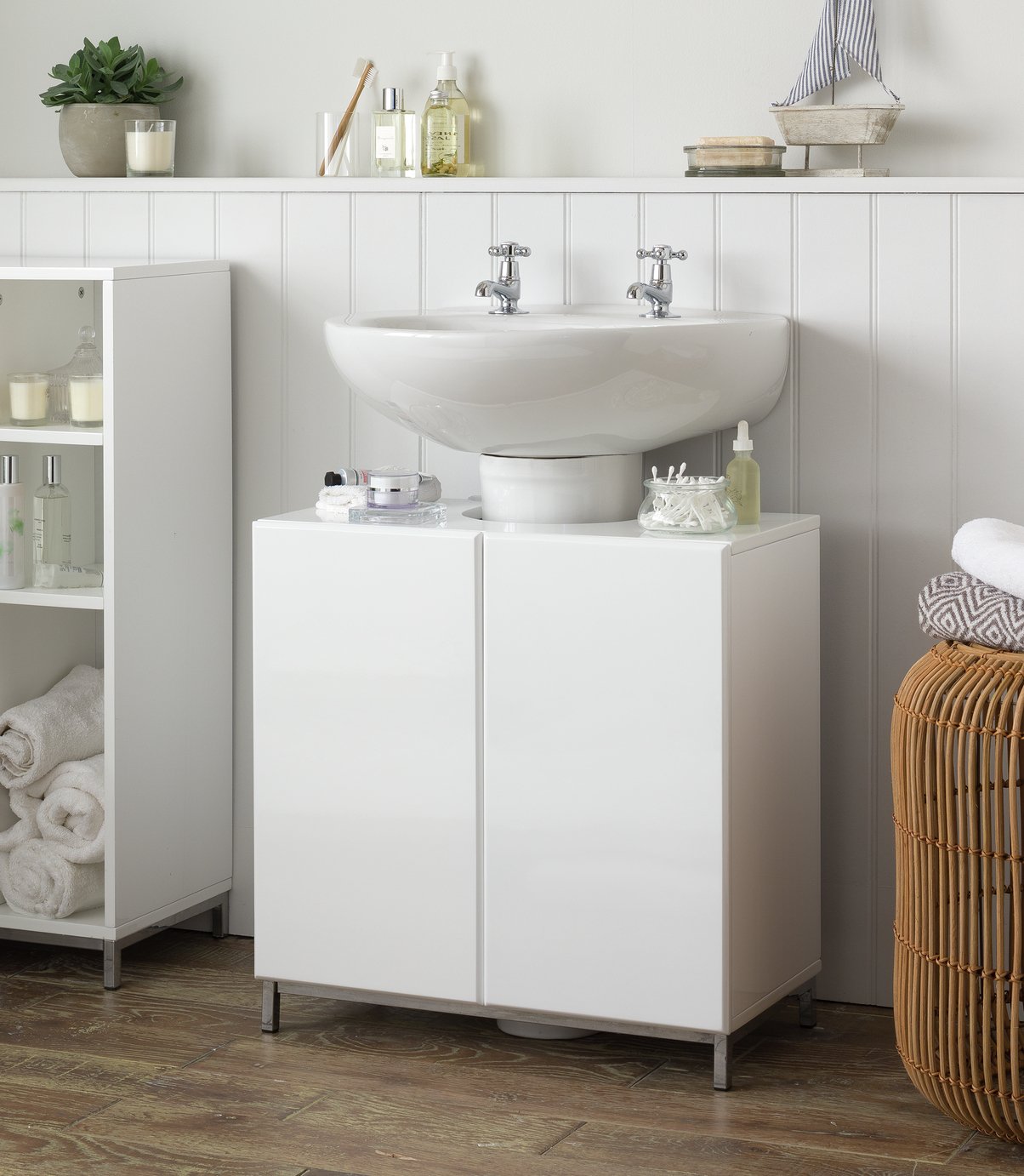 Argos Home Gloss Under Sink Unit - White