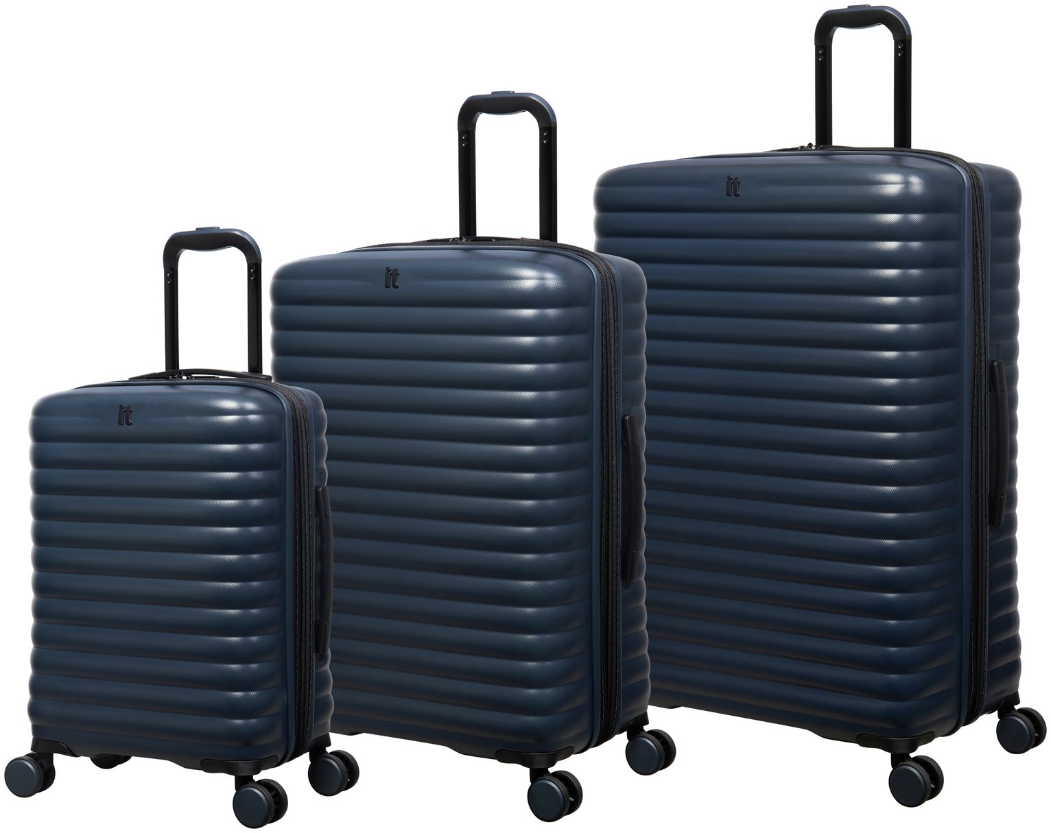 IT Luggage Speedbump 3pc 8 Wheel Hard Suitcase Set - Navy