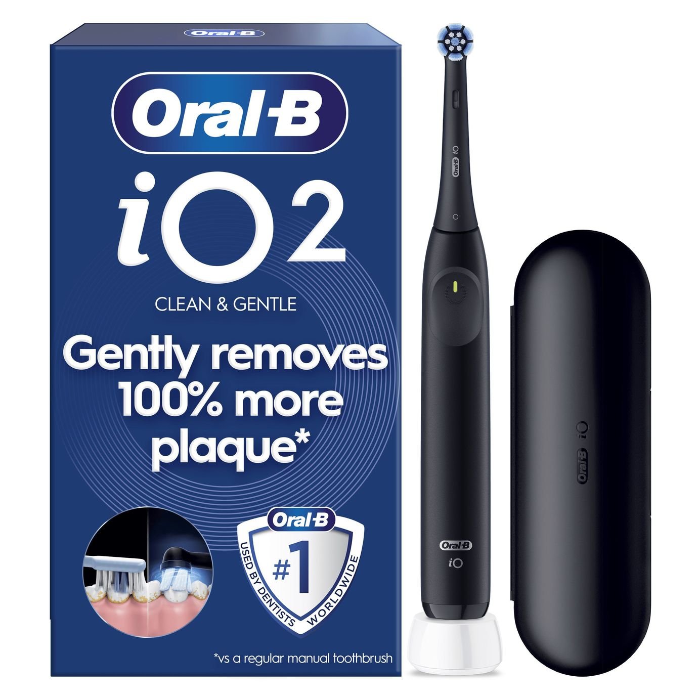 Oral-B iO2 Electric Toothbrush with Travel Case Night Black