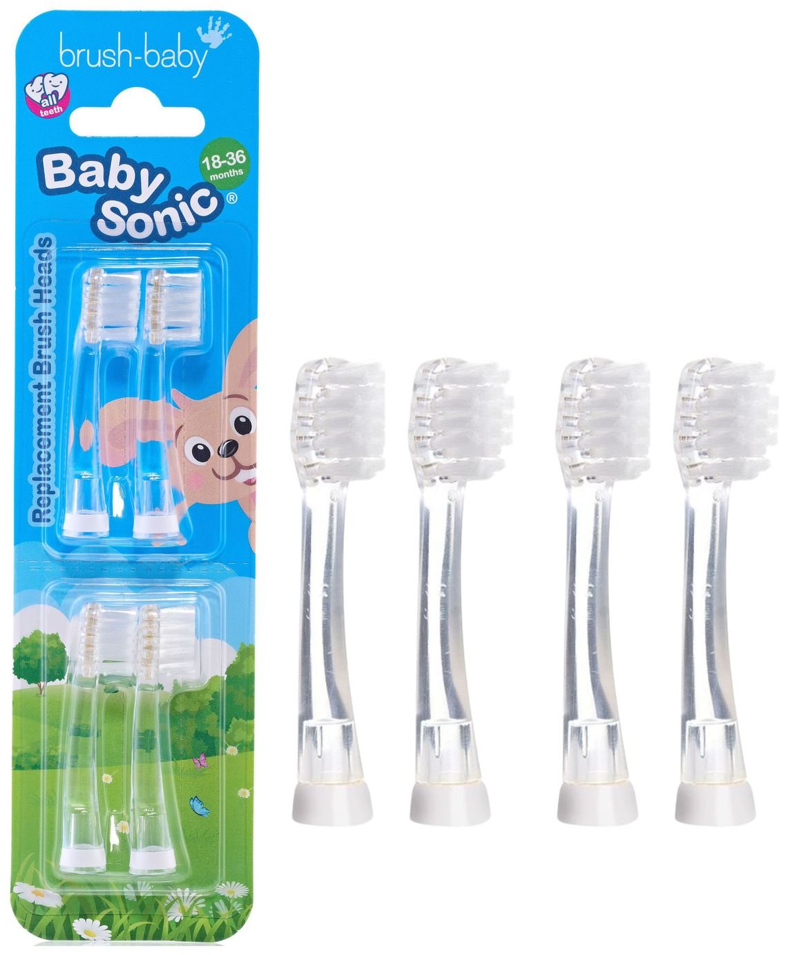 BabySonic Electric Toothbrush Heads - 4 Pack