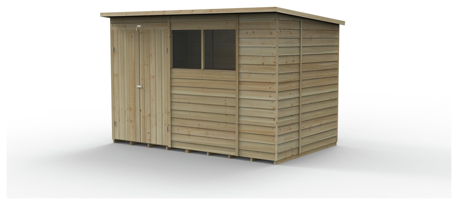 Forest 4Life Overlap 2 Windows Pent Shed - 10 x 6ft