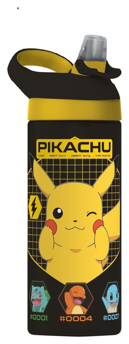 Hox Pokémon Pikachu Black Sipper Water Bottle - 600ml
