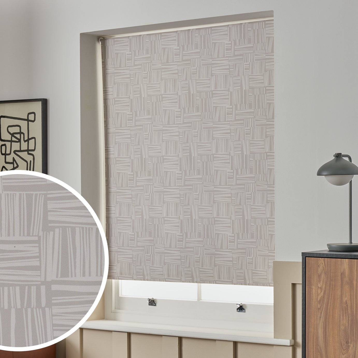Habitat Cut Line Blackout Taupe Roller Blind