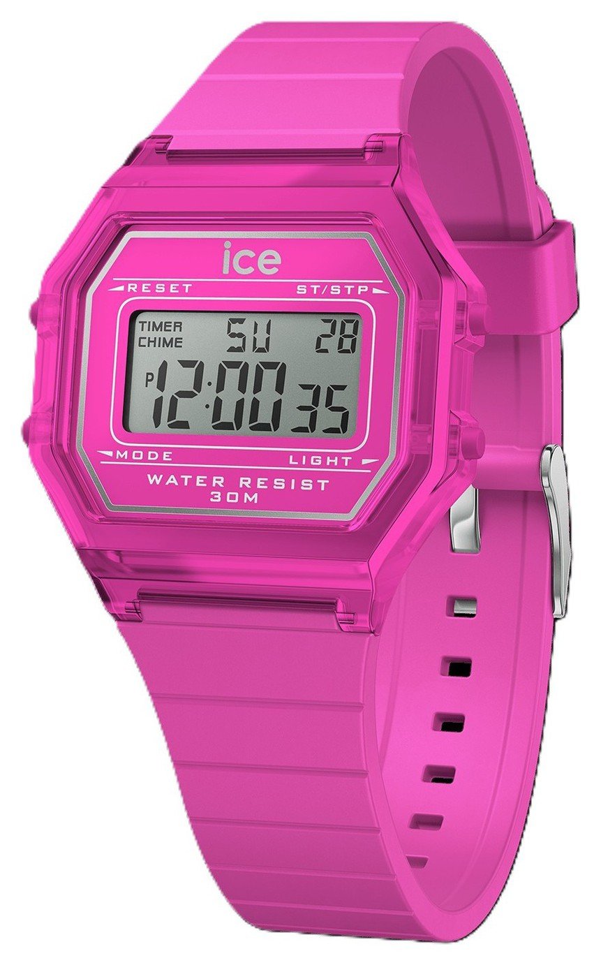 ICE-Watch Retro Digital Dial Pink Silicone Strap Watch