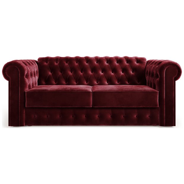 Buy Jay Be Chesterfield Velvet 3 Seater Sofa Bed Burgundy Sofa beds Argos
