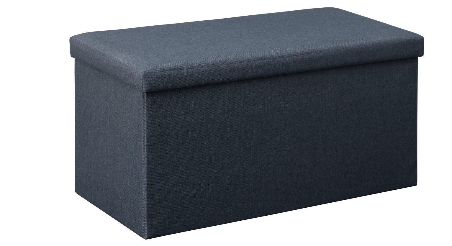 Argos Home Fabric Medium Storage Ottoman - Navy